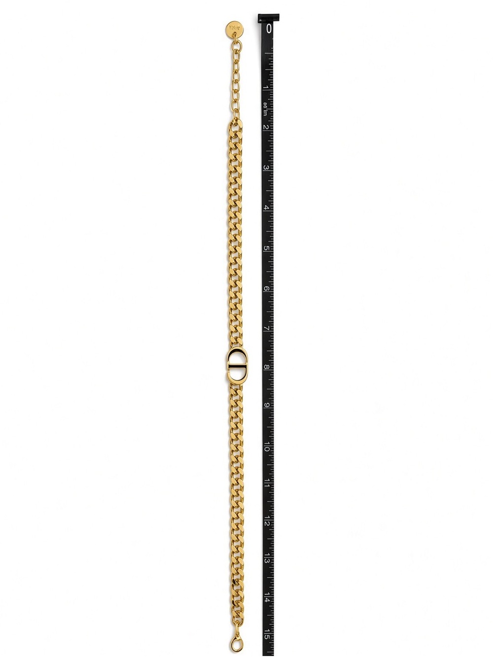 Gold Dior chain necklace, black logo - Picture 6 of 6